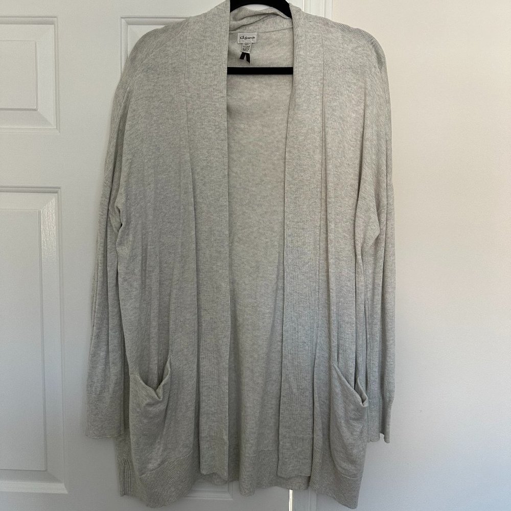 DYNAMITE Beige Open-Front Long Cardigan